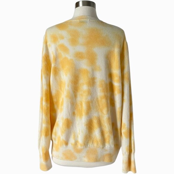 Sandro x Smiley Walk To The Sun Sweater Size 4 Yellow White Cashmere - Picture 6 of 12
